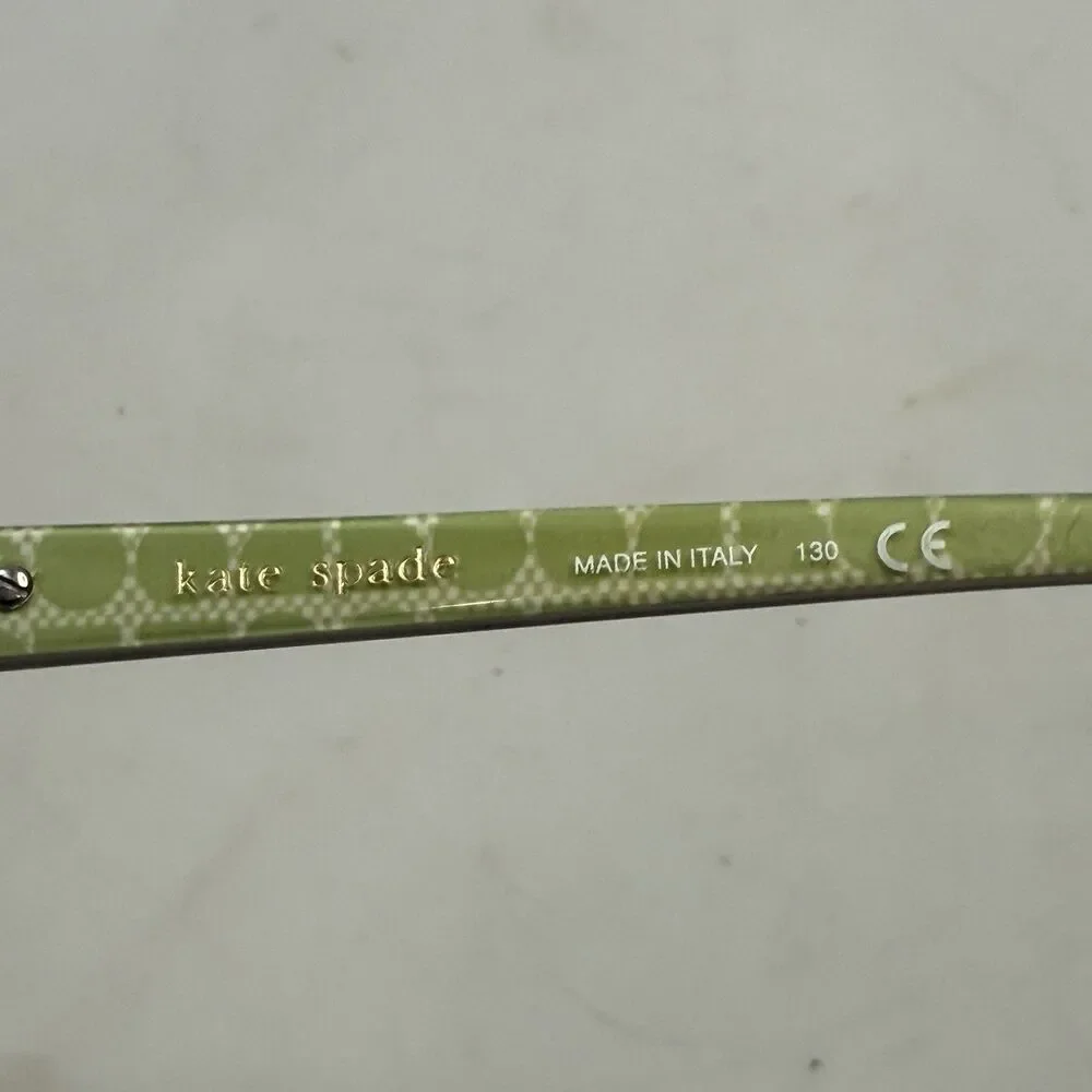 Kate Spade Ladies Green Brown Eyeglass Frames 130mm Case Prescription Frames EUC